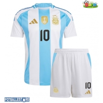 Argentina Lionel Messi #10 Hjemmedraktsett Barn Copa America 2024 Kortermet (+ Korte bukser)